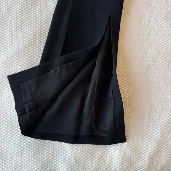 Jonathan Simkhai Black Slit Hem High Waisted Flare Womens Pants Size 4 - Picture 5 of 8